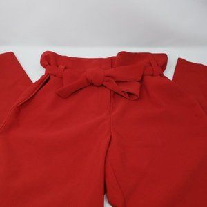 NY & Company Paper Bag Women Waist Red Pants Size 6